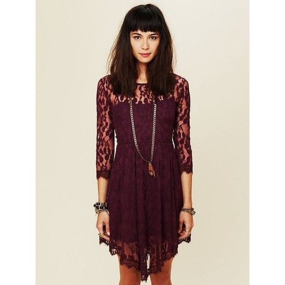 Free People Dresses & Skirts - Free People Floral Lace Mesh Dress